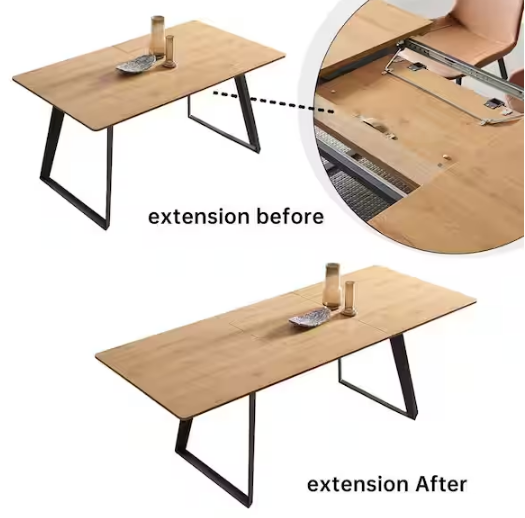 7-Piece Oak Rectangular Extendable Dining Table Set