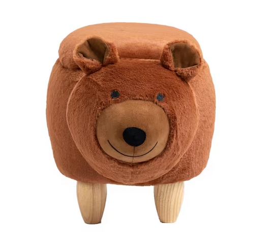 Brown Bear Animal Storage Kids Ottoman