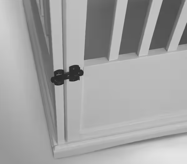 White Pet Crate End Table with Gate - Small