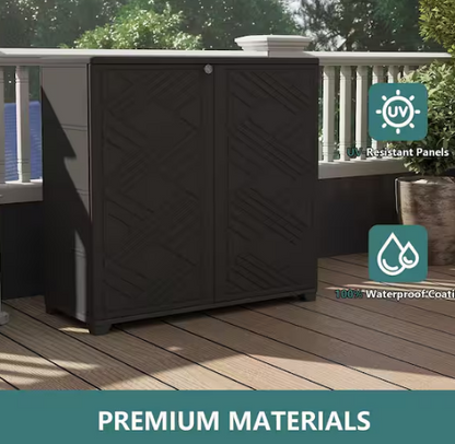 Outdoor Storage Locker Resin Large Waterproof 80 Gal. Deck Box