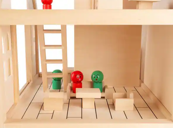 Classic Pretend Play 2 Story Wood Playset