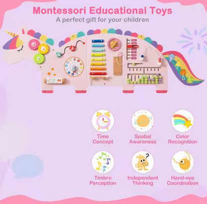 Unicorn Activity Wall Busy Board 11-in-1