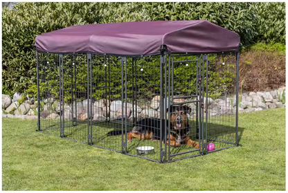Deluxe Outdoor Dog Kennel with Cover, XXL