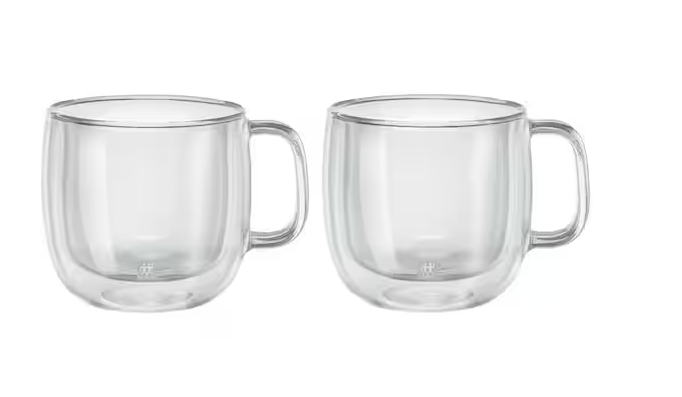 2-pc Double-Wall Glass Cappuccino Mug Set