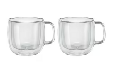 2-pc Double-Wall Glass Cappuccino Mug Set