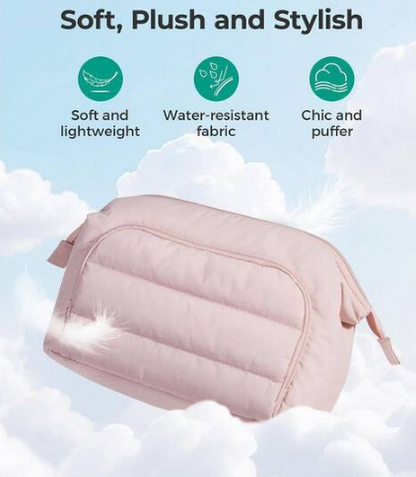 Pink Puffy Padded Makeup Bag