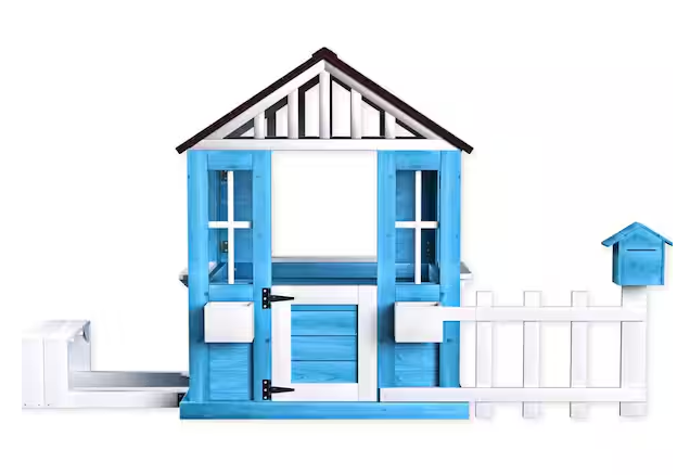 Wooden Kids Playhouse with Picnic Bench