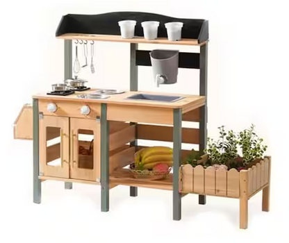 Wooden Outdoor Playhouse with Removable Sink