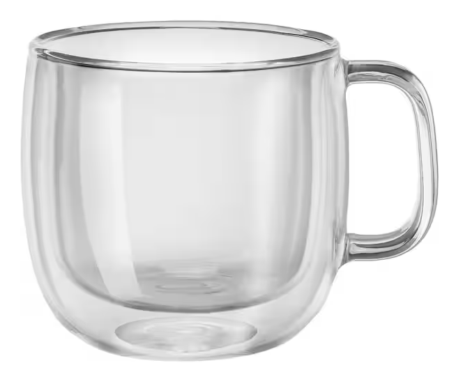 2-pc Double-Wall Glass Cappuccino Mug Set