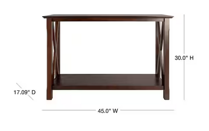 45 in. Cappuccino Standard Rectangle Wood Console Table
