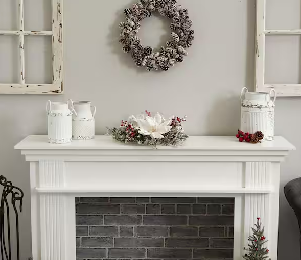 Frosted Magnolia and Berry Artificial Candelabrum