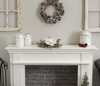 Frosted Magnolia and Berry Artificial Candelabrum