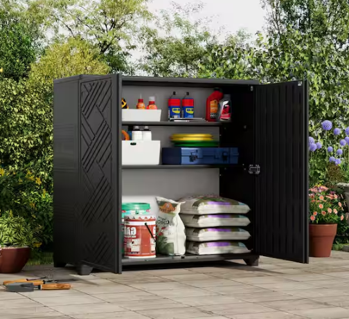 Outdoor Storage Locker Resin Large Waterproof 80 Gal. Deck Box