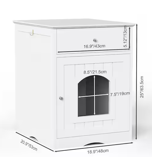 Wooden Pet House Cat Litter Box Enclosure