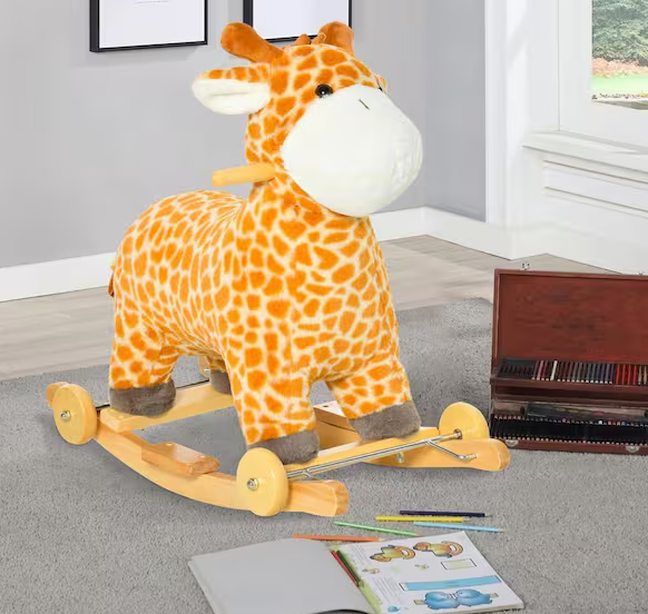 Yellow Giraffe-Shaped 2-in-1 Kids Plush