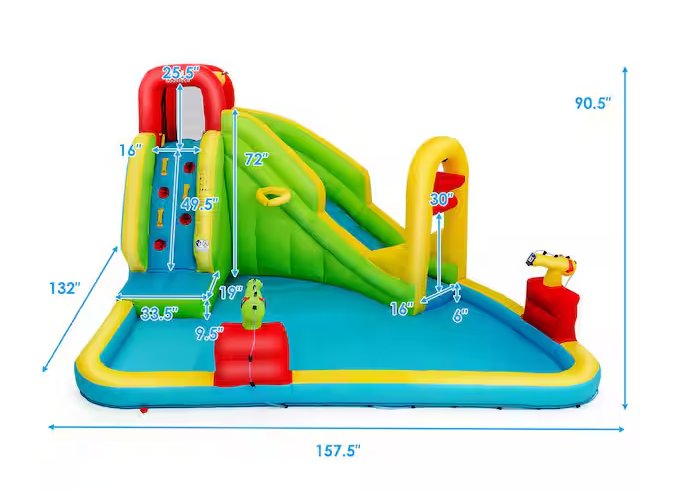 Multi-Color Inflatable Water Slide