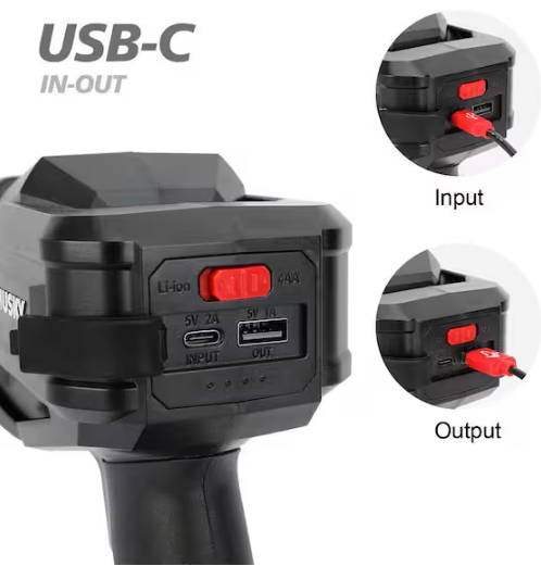 5000-Lumens Hybrid Power Swivel Rechargeable Spotlight
