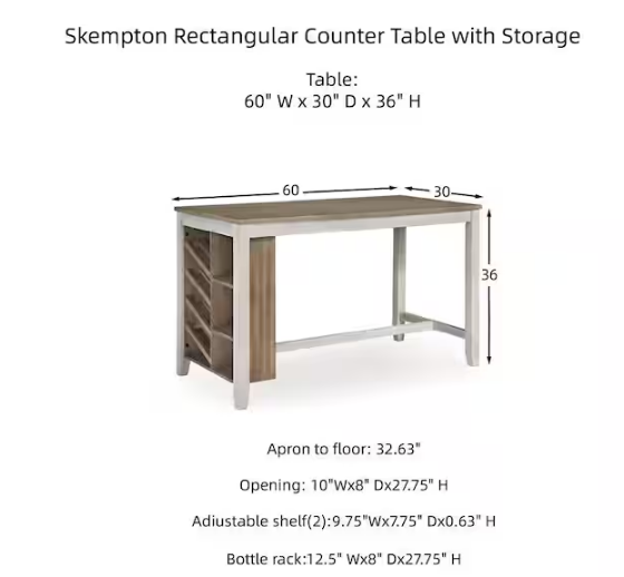 Casual White/Brown Wood 30 in. 4 Legs Dining Table