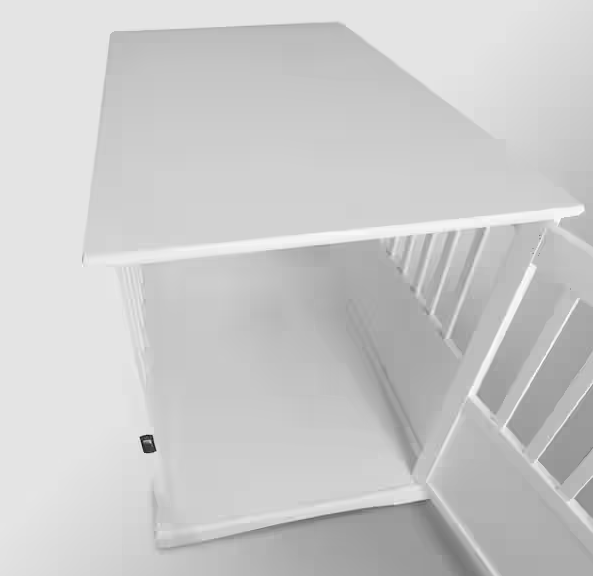 White Pet Crate End Table with Gate - Small