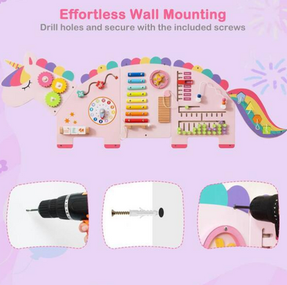 Unicorn Activity Wall Busy Board 11-in-1
