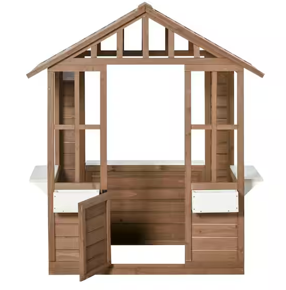 Outdoor Playhouse for Kids Wooden Cottage