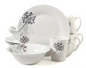 12-Piece Casual White/Black/Grey Ceramic Dinnerware Set