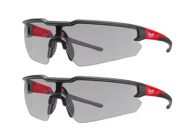 Safety Glasses with Gray Anti-Scratch Lenses (2-Pack)