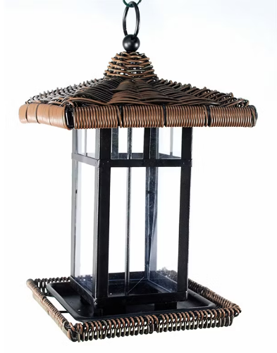 Wicker Lantern Bird Feeder
