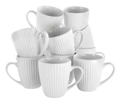 8 oz. Elle White Porcelain Mug (Set of 12)