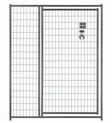 6 ft. H x 5 ft. W Black Metal Welded Wire Kennel Gate Panel