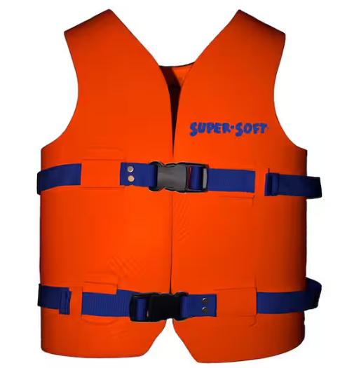 Medium Sunset Orange Super Soft USCG Approved Child Vinyl Vest