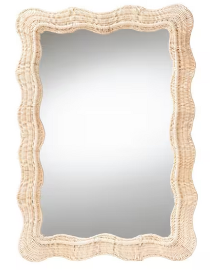 Hasana 27.6 in. W x 39.4 in. H Rattan Mirror