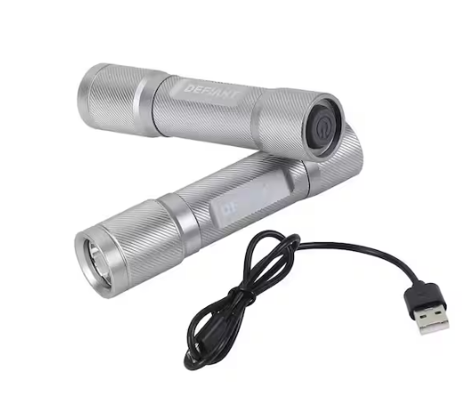 500 Lumens LED Rechargeable Aluminum Flashlight (2-Pack)