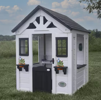 Outdoor All Cedar Wooden Playhouse with Sink