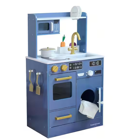 Little Chef Lake Tahoe Blue Wooden Play Kitchen