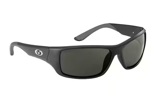 Triton Polarized Sunglasses Matte Black Frame with Smoke Lens