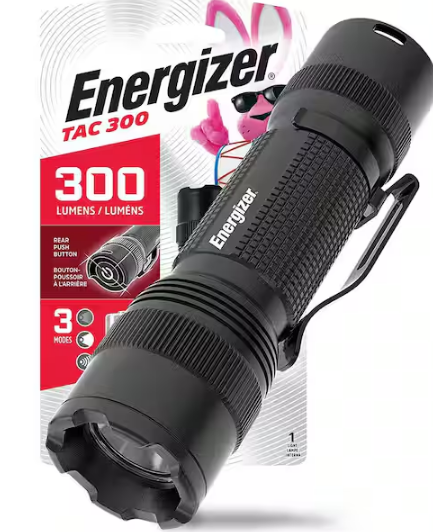 TAC 300 LED Tactical Metal Flashlight, 300 Lumens