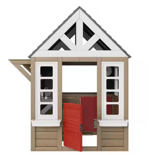 Country-Style Garden Playhouse with Door