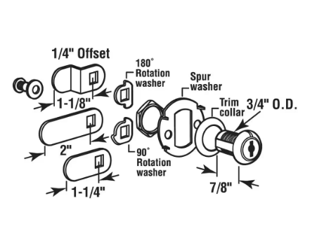 Diecast Cam Lock - 7/8 in. Brass Plated