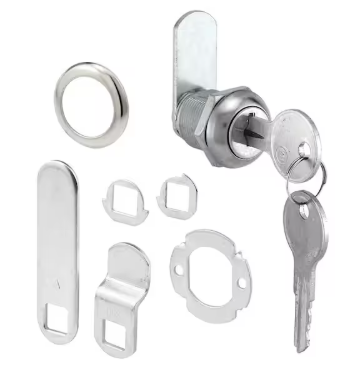 Cabinet Lock, 5/8 in and Prime-Line Drawer, Diecast, Stainless Steel, 5/16 in. Max. Panel