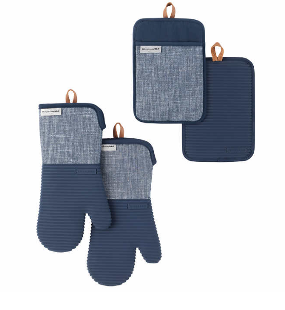 KitchenAid Chambray 4-piece Mitt Set