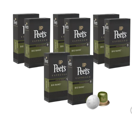 Peet's Coffee Nespresso Compatible Capsules, 80-count, Big Bang