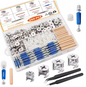 3-in-1 Eccentric Wheels Furniture Cam Lock Fasteners-  380-Piece Cam Locks with Multi-Size Cam Bolt and Wood Dowel Pins