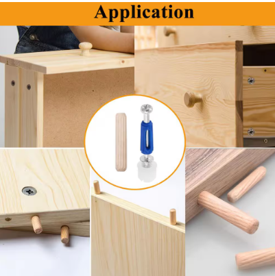 3-in-1 Eccentric Wheels Furniture Cam Lock Fasteners-  380-Piece Cam Locks with Multi-Size Cam Bolt and Wood Dowel Pins