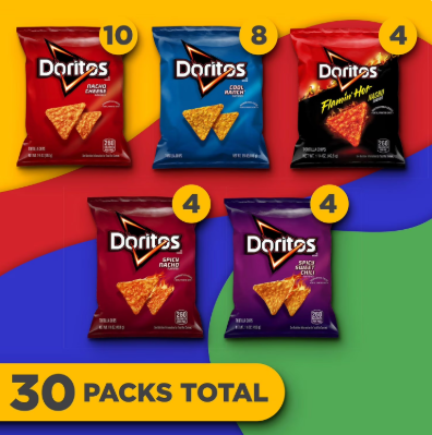 Doritos Mix Variety Pack Tortilla Chips, 30 pk