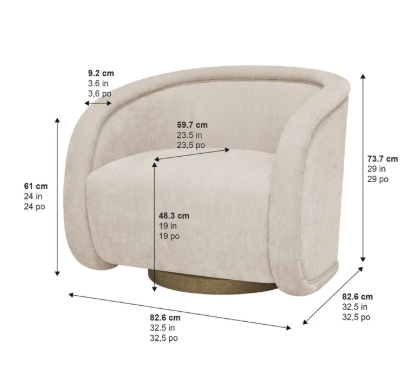 Henredon Aspen Hill Fabric Swivel Chair