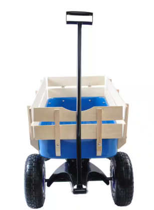 Steel Cargo Wagon with Removable Side Children Kids' Pull-Along Wagons Garden Cart Blue - 3 cu.ft.
