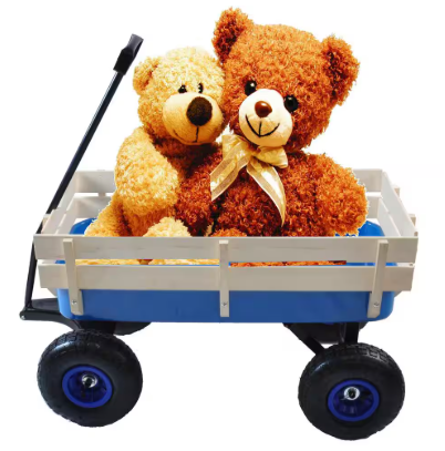 Steel Cargo Wagon with Removable Side Children Kids' Pull-Along Wagons Garden Cart Blue - 3 cu.ft.