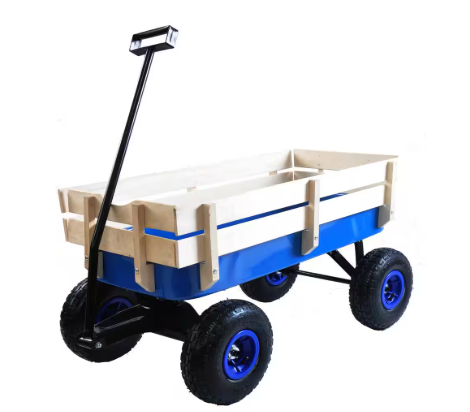 Steel Cargo Wagon with Removable Side Children Kids' Pull-Along Wagons Garden Cart Blue - 3 cu.ft.