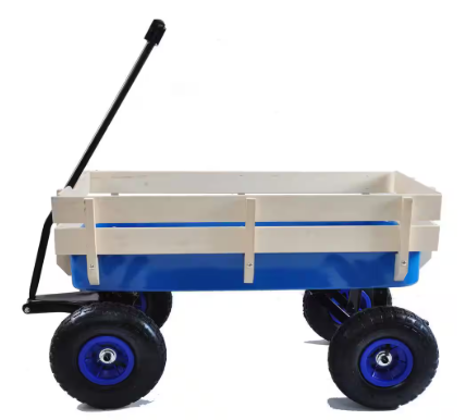Steel Cargo Wagon with Removable Side Children Kids' Pull-Along Wagons Garden Cart Blue - 3 cu.ft.